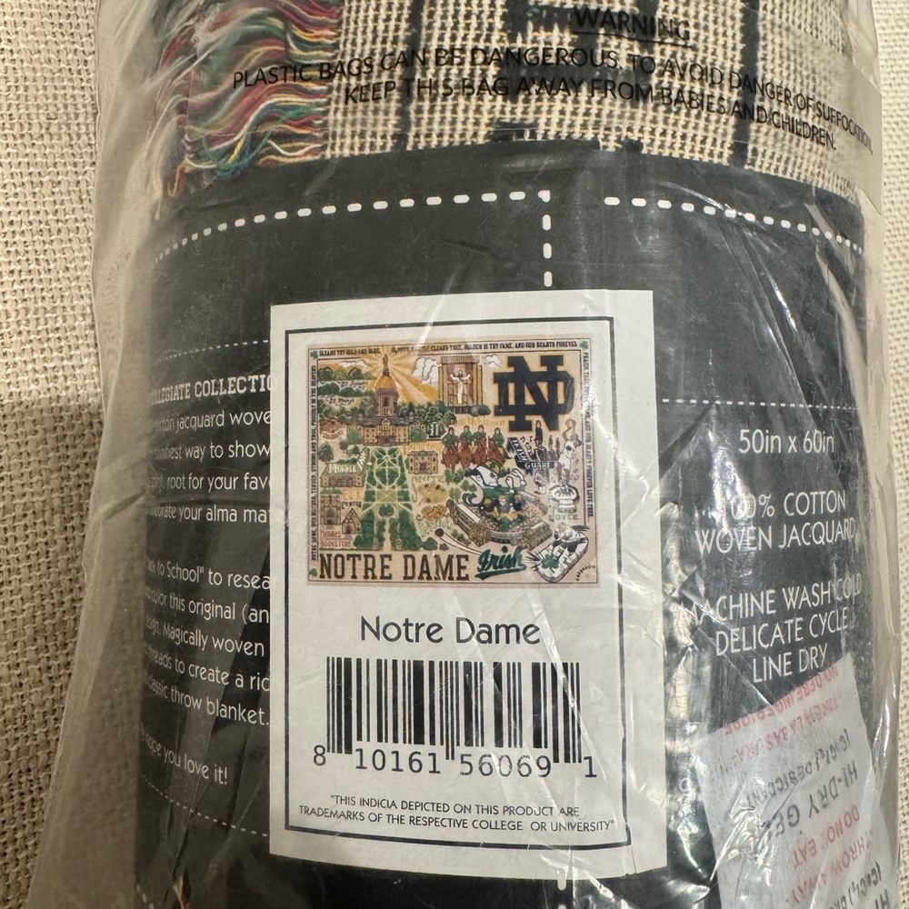 Studio Black and Gold Collegiate Throw